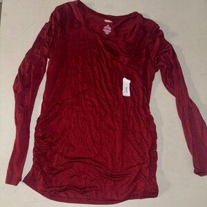 Womens sonoma the everyday tee red long sleeve blouse sz s maternity